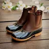 Women Leopard Slip Duck Boots Winter Boots Ladies Shoes Ankle Boots Pvc Adults Slip-on Waterproof Breathable Rain Booties DOM1484