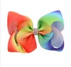 55 Inch Baby Girls Hairpins Beautiful Rainbow color grosgrain Barrette ribbon hairpin children hair Bowknot Accessories A575851825