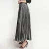 New 2019 Autumn And Winter High Waisted Skinny Female Velvet Skirt Pleated Skirts Pleated Skirt Free Shipping