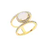 Irregularity Natural Stones Rings Moonstone Joint Ring for Women Fashion wedding fine Jewelry maxi statement