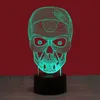 Halloween 3D Skull Night Light USB Powered Ambient Light Desktop Festival Decoration Lighting White Multicolor 1 PC