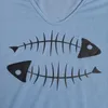 Grappige T-shirts Vrouwen Casual Solid Fish Been Print Losse Korte Mouw Zomer Dagelijkse Tops Leuke Shirt Streetwear