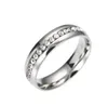 女性男性のためのクリスタル結婚指輪ステンレス鋼の婚約指輪Anillos Anel