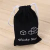 Natural Whiskey Stones 6pcs/set Whisky Stones Cooler Whisky Rock Soapstone Ice Cube With Velvet Storage Pouch