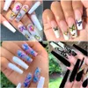 30pcs czarny masło wodne DIY paznokcie folii sztuka Naklejki Zestaw Kolorowe kwiaty liść transfer kalkomanowy sukier dekoracje manicure t2113695