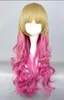 WIG LL USPS to USA Long Multi Color Curly Cosplay Peluca 150320 w00291 (C0321)