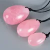 3 Pcs Rose Quartz Drilled Yoni Egg Crystal Massage Wands Jade Eggs For Women Kegel Exercise Vaginal Muscles Health Care Massager