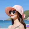 Sombrero de sol para mujer Sombrero de ala ancha Sombreros grandes Gorra de moda Sombrero de playa para el sol de verano