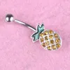 Pineapple Belly Button Pierścionki Titanium Stal Pępek Pierścień Krótki Bar Belly Pierścień Salon i Piercing Materiały