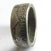 Bague de pièce de monnaie, anneaux artisanaux, Vintage, fait à la main, de Franklin, demi-dollar, plaqué argent, taille américaine, 816292d6815879