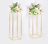 Nya 10st 32 "Golvvaser Guldblomma Vase Kolumn Stativ Metal Road Bly Wedding Centerpieces Rack Event Party Juldekoration