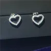 Choucong Heart Shape Earring 5A Cyrkon CZ 925 Sterling Silver Engagement Stud Stud Kolczyki dla kobiet Biżuteria