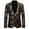 Hommes mode danse Blazer manteaux mâle motif affaires affaires mariage scène à manches longues costume vestes mince manteau S-2XL