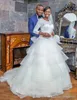 nigeria dresses jewel neck long sleeves lace bridal gowns tiered skirts beach boho wedding dress plus size