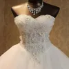 Heiße Verkäufe Ballkleid-Hochzeitskleider Extravagante Perlen-Kristall-Applikationen in Weiß und Elfenbein, individuelle Sweetherat-Tüll-Spitze-Prinzessin-Brautkleider