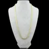 Wholesale Hip Hop Drill Single Row Full Necklace Diamond 18 TO 30 inch Mens Gold Tone Iced Out Punk