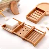 5 stilar bambu tvålhållare naturlig tvål lagring tvål rack tallrik behållare för bad duschplatta badrum lx8947