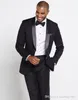 Customize Black Groom Tuxedos Shawl Lapel Man Prom Blazer Coat Mens Work Business Suits (Jacket+Pants+Tie) H:934