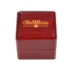 Cherry Wood Single Championship Ring Jewelry Box Deluxe for Engagement, Proposal or Special Occasions with White Insert,