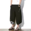 2019 nouveauté Style chinois coton lin sarouel hommes été automne décontracté hommes pantalon Harajuku mâle cheville longueur pantalon