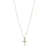 Ny ankomst kors hängande halsband collier femme guld silver färg kors choker halsband krage smycken xl226
