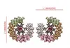 Mode-diamants balancent boucles d'oreilles pour femmes coloré cristal charme boucles d'oreilles luxe mode lustre boucle d'oreille fiançailles bijoux de mariage