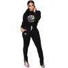 Vrouwen Print Tracksuit Plus Size Girls Sportswear Hoodie Lange Broek 2 Stuks Set outfit Lente Herfst Casual Kleding Pak S-2XL