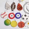 Moda Spor Ball Baskı Gözyaşı Dangle Deri Küpe Basketbol Volllyball Evil Mavi Göz Hafif Ağırlık Yuvarlak Sallar Sallantı Kulak Lady için