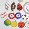 Moda Esportes Bola Estampa Brincos De Couro Pendurados Em Forma De Lágrima Basquetebol Voleibol Mal Olhos Azuis Peso Leve Redondo Esportes Orelha Pendurada para Senhora