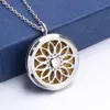 Hollow Floating Sunflower Locket Pendant Smycken Arom Parfym Fragrance Essential Oljediffusor Locket Halsband med dynor