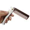 Dentes Beard Styling Shaping Comb Plástico Aço inoxidável Handle abridor de garrafas Folding metal Popular Comb