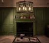 Американский старинные светодиодные хрустальные свечи люстра железа кисточкой промышленного света круговой ресторан бар Кристалл лампы гостиная MYY