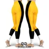 JIGERJOGER pantalons de yoga Leggings de sport Leggings de football de l'équipe de hockey cb hommes leggins pantalon d'entraînement de gymnastique jaune noir patchs blancs8556135