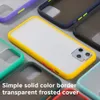 Luxe schokbestendige transparante matte telefooncase voor iPhone 12 pro max 11 xs xr x 8 7 6 plus frosted baby skin hybride tpu pc telefoon case cover