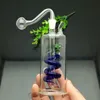 유리 파이프 흡연 제조 수제 물 담뱃대 다채로운 나선 수도꼭지 유리 물 담뱃대