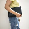 Mode män kvinnor koppling väska klassiska dokument väskor bärbar dator täckväska caot canvas handväska med dammväska