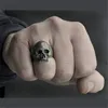 Nouveau Vintage en alliage de zinc crâne argent couleur anneau hommes crâne Biker Rock Roll gothique Punk bijoux anneau