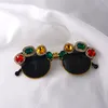 Lüks-Oval El Yapımı Kristal Çiçek Güneş Kadınlar Çerçeve Gelgit Sunglass Vintage Barok Retro Güneş Gözlükleri Plaj Güneş Gözlüğü