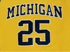 Męskie # 25 Juwan Howard Michigan Wolverines U of M Fab Five Vintage Koszykówka Jersey Podwójne Szyte Nazwa Numer Logo Szybka Wysyłka