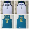2018男UCLAカレッジ2ハスキーズジャージー2 Lonzo Ball高校バスケットボールジャージスティングステッチユニフォーム