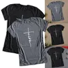 Kvinnor Mode Cross Faith T-shirt Causal Jesus Letter Printed T-shirt Christian Graphic Tees Kortärmad T-shirt