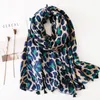 Storstorlek Kvinnor Leopard Print Scarf Tassel Scarves 180 * 100cm Vår Höstsawls Wraps Bomull och linne Cover-Up Muslim Hijab