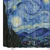 Starry Night Shower Curtain tryckt van Gogh världsberömda målningar Polyester Fabric Print SC003 Y200108