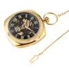 Antique Classic Silver/Black/Yellow Gold Pocket Watch Roman Numeral Dial Square Case Men Women Hand Winding Mechanical Clock Pendat Chain