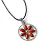 Seven-color petal pendant necklace female girl fashion pop charm stainless steel