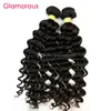 Glamorous Malaysian Human Hair Weaves 3 Bundles Deep Body Wave Wavy Hair Extensions 12inch to 34inch Brazilian Indian Peruvian Virgin Hair