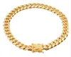 316L Bracelet ze stali nierdzewnej 18K Gold Splated High Polished Miami Cuba Link Men Punk Curb Bracelet 8 mm 10 mm 12 mm 14 mm 16mm 164t