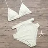 Ny ankomstutskärning Simning för kvinnor Sexig bikini Set badkläder plus storlek baddräkt hög midja svart baddräkter nazist
