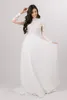 2020 Новый Vintage Lace шифон Модест Свадебные платья с длинными рукавами и карманами High Neck Неформальная Простой элегантный Модест Свадебные платья