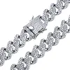 7 "/ 8" 14mm mannen vrouwen hiphop Miami Cubaanse link ketting armbanden gieten volledig micro cubic zirconia sluiting iced out bling dj rapper sieraden